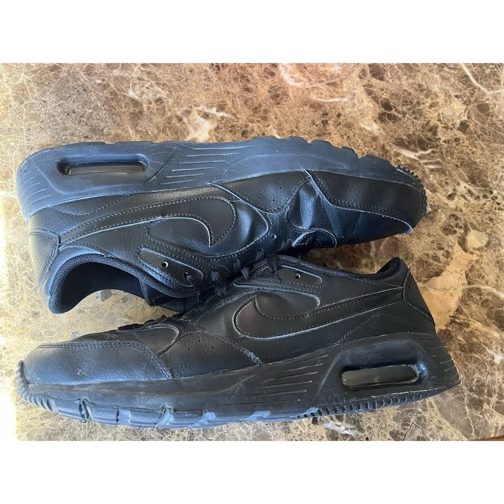 Nike Men's Air Max SC Leather Sneakers, Black/Black, 13 Medium US